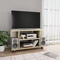 Mobile TV con Ruote Rovere Sonoma 80x40x40cm in Truciolato cod mxl 12257