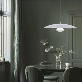 Lampadario LED bianco con paralume in metallo Lund – Candellux Lighting