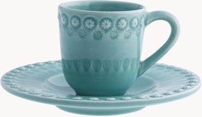 Set di 4 tazze da caffè con piattini Fantasy