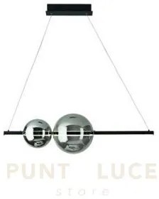 Sospensione fufi nero 3000k 2020lm 40w dimmerabile l.100cm