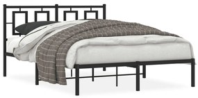Giroletto Con Testiera İn Metallo Nero 135x190 Cm /