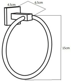Porta asciugamani da parete ad anello in metallo cromato Rock