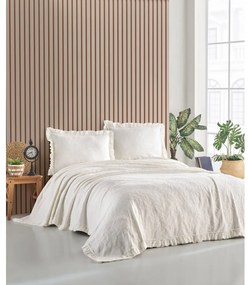 Set copriletto e federe crema per letto matrimoniale 220x240 cm Ilda - Mijolnir