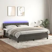 Letto a Molle con Materasso e LED Grigio Scuro 160x200 cm cod mxl 37956