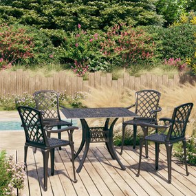 Set Da Bistrot 5 Pz İn Alluminio Pressofuso Nero /