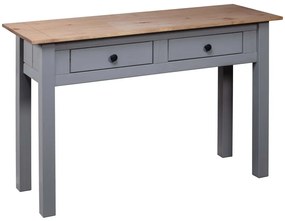 Tavolo consolle grigio 110x40x72 cm legno massello pino panama