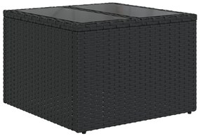 Set Divani da Giardino con Cuscini 7pz Nero Polyrattan