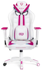 Sedia girevole da bambino Diablo X-Ray Kids Size: Bianco Rosa