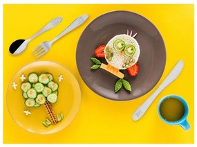 Posate per bambini in acciaio inox argento 3 pezzi - Orion