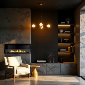 Camino a bioetanolo da incasso ad angolo biocamino angolare 120x45 cm SUTRI 120 DX