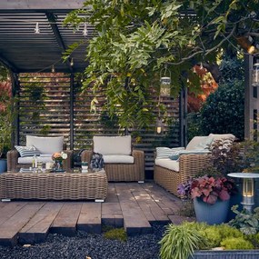 Salotto da giardino Ayamo NATERIAL beige con cuscini in poliestere per 4 persone
