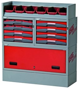 Armadietto da officina USAG Composizione per allestimento furgone in acciaio 8 cassetti 1 ripiani, L 99 x P 37.5 x H 114.6 cm