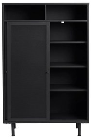 Armadietto nero in metallo con ante scorrevoli 90x140x40 cm Veep – Unique Furniture