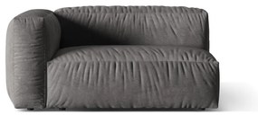 Parte divano componibile grigio (con penisola a sinistra) con rivestimento in velluto Martina – Micadoni