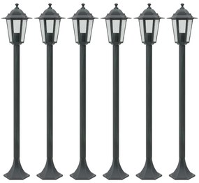 Lampioni Da Giardino 6pz E27 110 Cm Alluminio Verde Scuro /