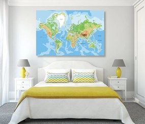 Stampa su tela – Mappa del mondo classica
