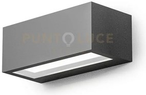 Ges970- applique led grigio antracite 4000k 600lm 15w ip65 21,5cm