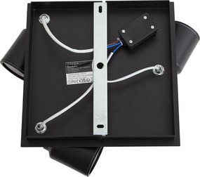 Faretto da bagno moderno nero quadrato 3 luci IP44 - Ducha