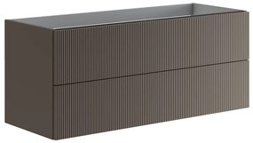 Mobile da bagno sospeso sotto lavabo L 119.5 x H 50 x P 45.5 cm grigio opaco, 2 cassetti VISOBATH Opera