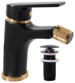 RAV Slezák CO145.0KCMATZ - Miscelatore per bidet + piletta COLORADO 14,3 cm nero/oro