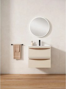 Mobile da bagno sospeso sotto lavabo L 60 x H 55 x P 45 cm beige laccato opaco, 2 cassetti VISOBATH Arco