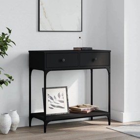 Tavolino Consolle Nero 75x34,5x75 Cm İn Legno Multistrato /