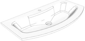 Lavabo a incasso rettangolare Jolly in resina bianco