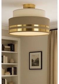 Plafoniera TAMI 1xE27/60W/230V beige/marrone/oro