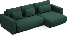 Divano angolare verde allungabile/con contenitore (con penisola a destra/con chaise lounge) Kapua – Makamii
