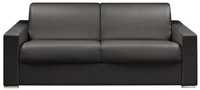 Divano letto 4 posti a ribalta letto 160cm materasso 22cm Similpelle e Memory foam - Nero - CALITO