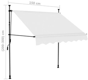 Tenda da Sole Retrattile Manuale con LED 150 cm Crema