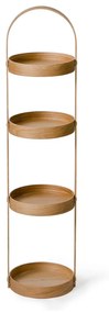 Supporto da bagno in legno di quercia Round Caddy , 4 ripiani Mezza - Wireworks