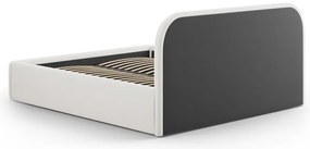 Letto matrimoniale imbottito beige con contenitore con rete inclusa 180x200 cm Juno – Windsor &amp; Co Sofas