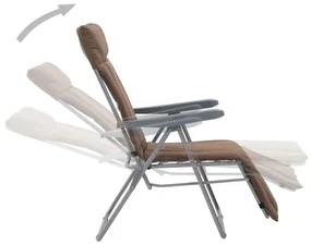Sedie da giardino pieghevoli con cuscino 2 pz marrone