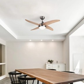 Plafoniera con timer e ventilatore in colore naturale chiaro ø 13 cm Achilia - SULION