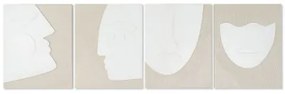 Quadro Home ESPRIT Bianco Beige Astratto Scandinavo 40 x 3 x 50 cm (4 Unità)