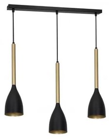 Lampadario su corda ISTAPPAR 3xE27/60W/230V nero/oro