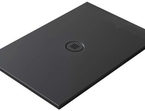 Piatto doccia in ceramica extra slim nero L 140 x L 70 cm opaco