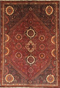Gashghai Tappeto 220 x 310 Rosso (Iran) Annodato A Mano