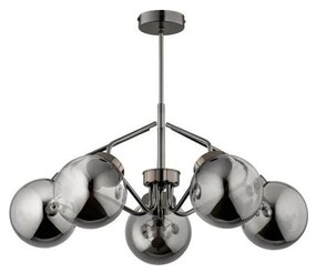 Lampadario a sospensione con supporto rigido BARSUM 5xE14/10W/230V grigio