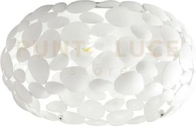 Plafoniera dioniso bianca 3 luci attacco e27 48x48x21cm in metallo