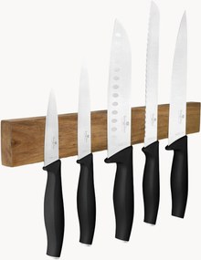 Set di coltelli da cucina con supporto magnetico in legno di acacia Matte Black, set da 6