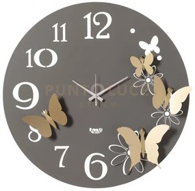 Orologio da parete particolare butterfly flowers grande fango e oro...