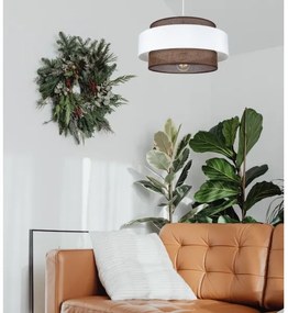 Lampadario a sospensione con filo CORSA 1xE27/60W/230V bianco/marrone