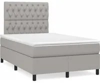 Letto a Molle Materasso e LED Grigio Chiaro 120x190 cm Tessuto 3270218