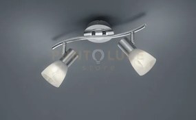 Levisto barra 2 spots orientabile  acciaio + vetro  l.33cm 2 luci a...