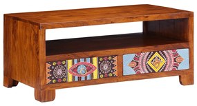 Tavolino Da Salotto 90x50x40 Cm İn Legno Massello Di Acacia /