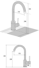 Concept BDG3334BE - Miscelatore per lavello 33,5 cm granito/beige