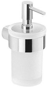 Gedy - Distributore di sapone a parete PIRENEI 110 mm bianco latte vetro/cromo lucido