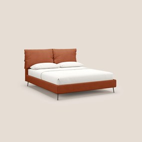 Artemisia letto imbottito con piedini alti sfoderabile in tessuto smacchiabile T17 arancio